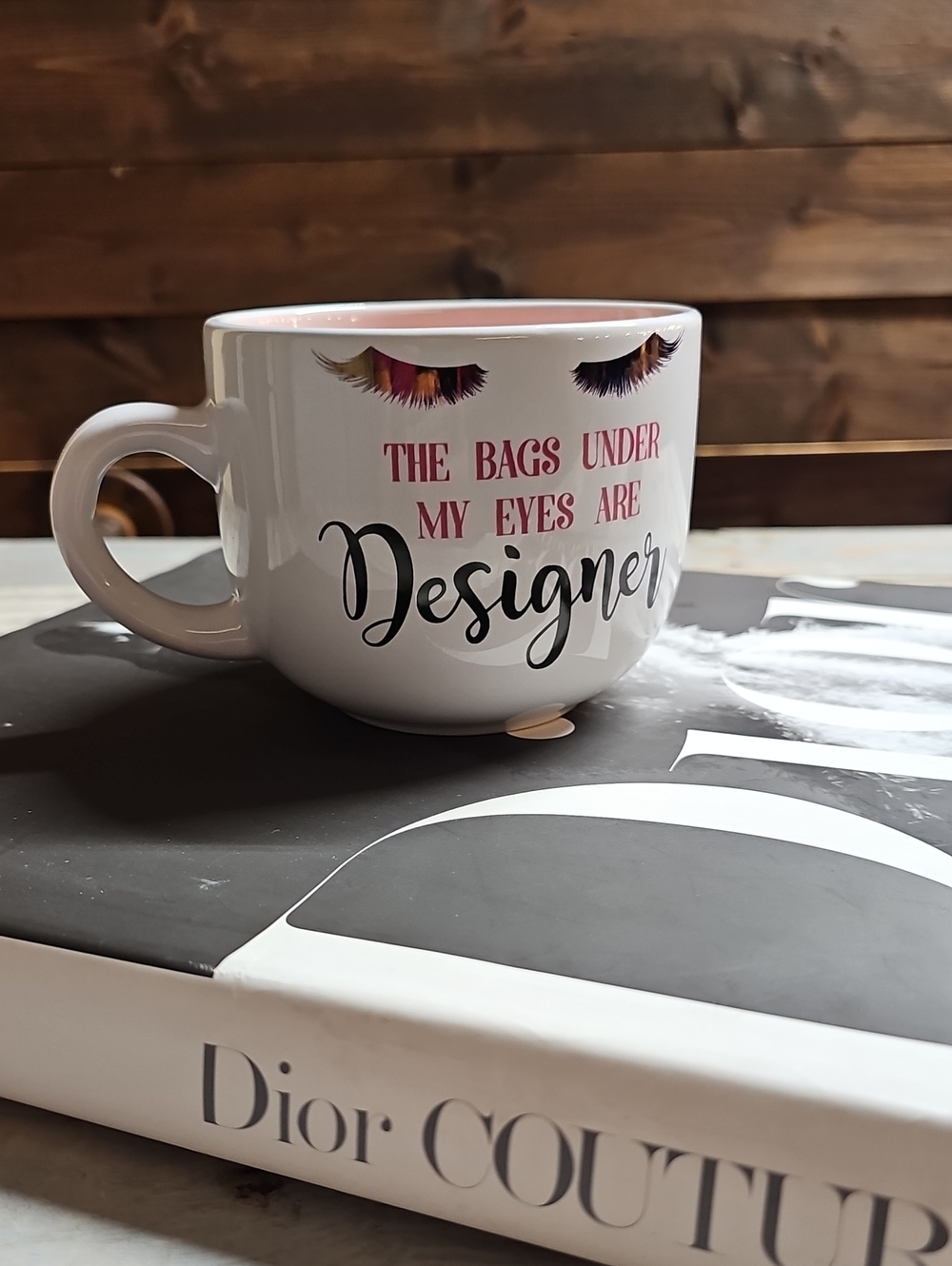 'The Bags Under My Eyes Are Designer' Ceramic Coffee Mug Couture Fashion